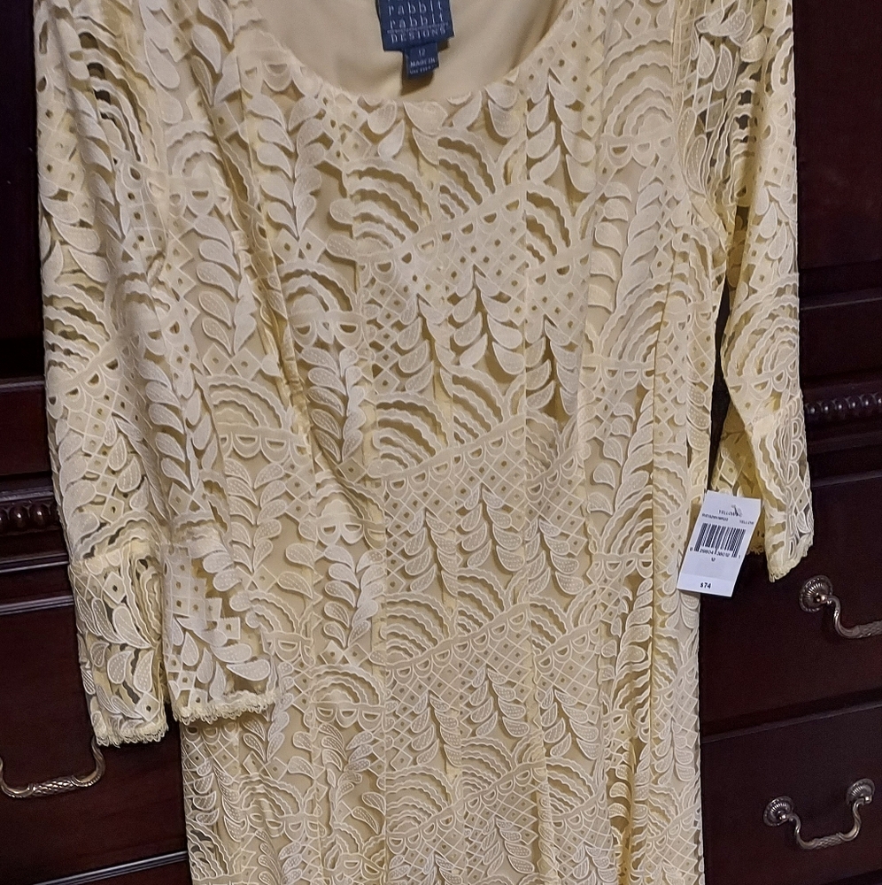 Yellow lace dress
